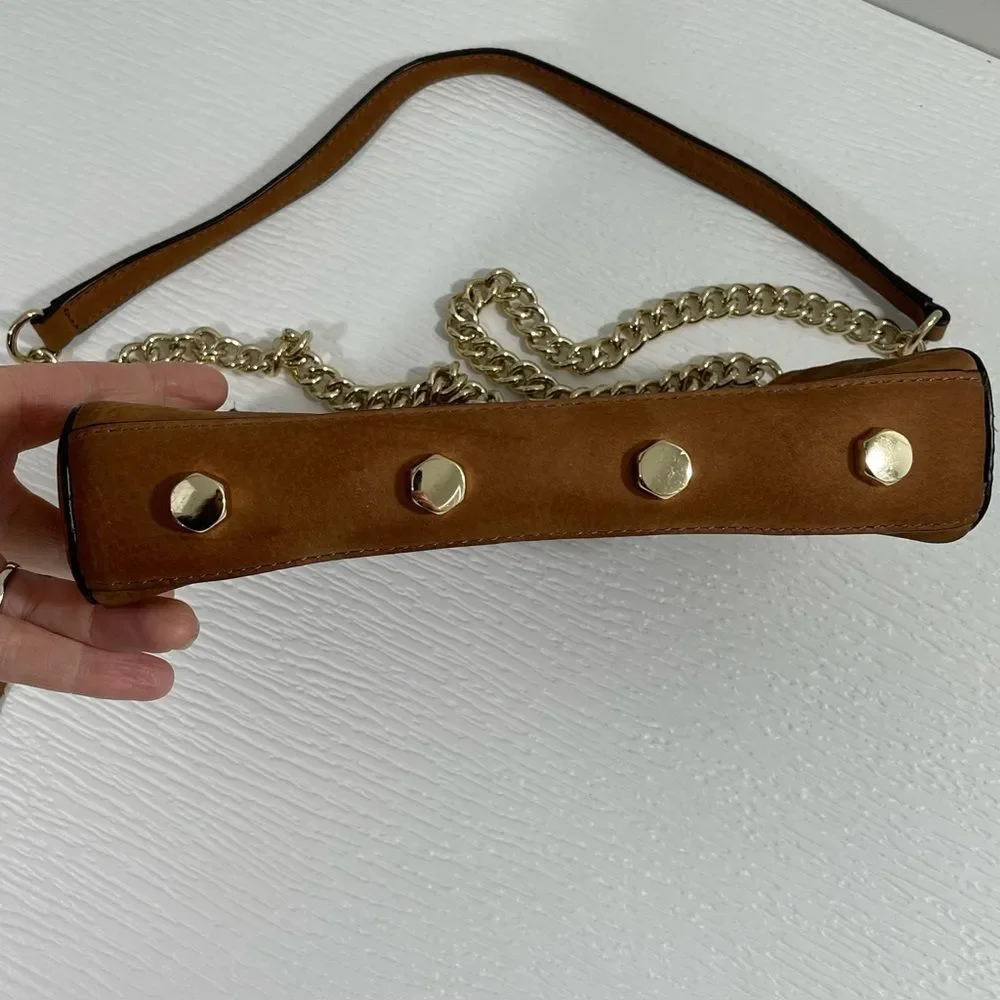 Rebecca Minkoff Avery Crossbody Bag Caramel Brown Nubuck‎ Leather Purse